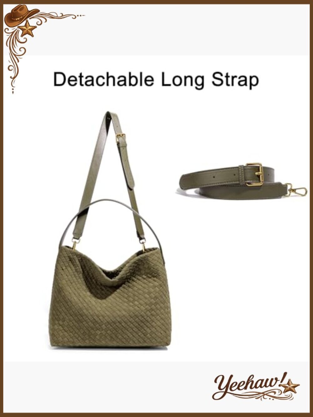 Woven Hobo Shoulder Bag Crossbody Purse Tote - Picture 6 of 7